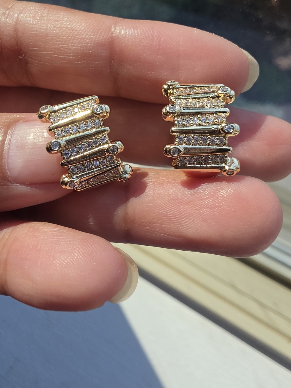 Hermosas Argollas Para Dama Oro Laminado 14k